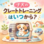 子犬のクレートトレーニングはいつから？失敗しない教え方と必要な理由